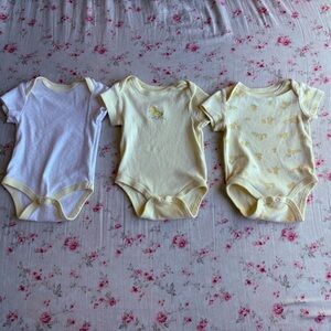 Little Me Yellow and White Bodysuit Trio